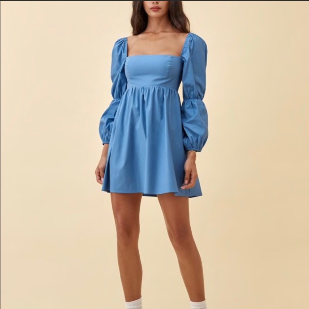 Reformation Michaela Blue Dress size 4 Babydoll Coquette Fairycore